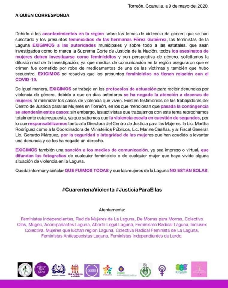 Nos piden difundir las compás de Torreón 🙏  #cuarentenaviolenta #justiciaparaellas