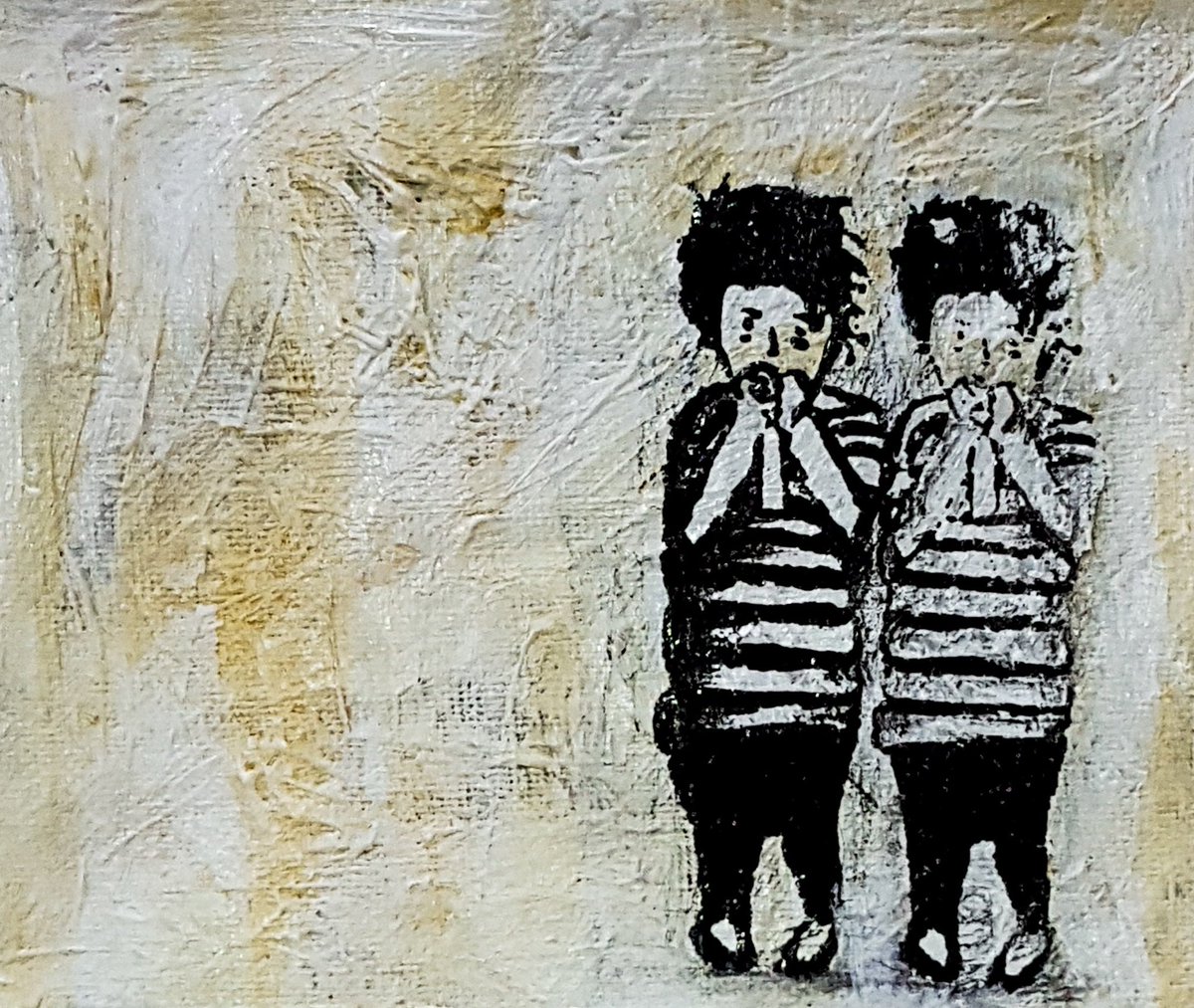 shahana_afaq's tweet image. Meet my friend Haider
Acrylic Ink, Graphite &amp;amp; Silkscreen print on canvas
Collection: Pakistan Lines in the Sand
10cm x 12cm

imagomundiart.com/artworks/shaha…

 @imago_mundi_art #printmaking #contemporaryart #textureplay