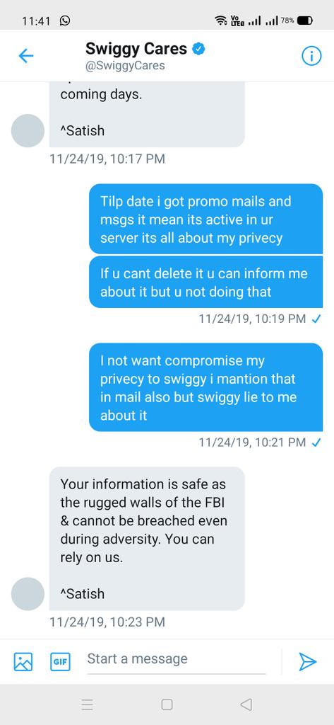 AmitJethava13's tweet photo. @swiggy_in #Don't #lies #because #there is #not #any #solution #of #any #issues #so #Kindly #accept ur #mistake and #release #my #numbers #form #ur #servers
#privecyAtRisk https://t.co/xMTUB9d6kd