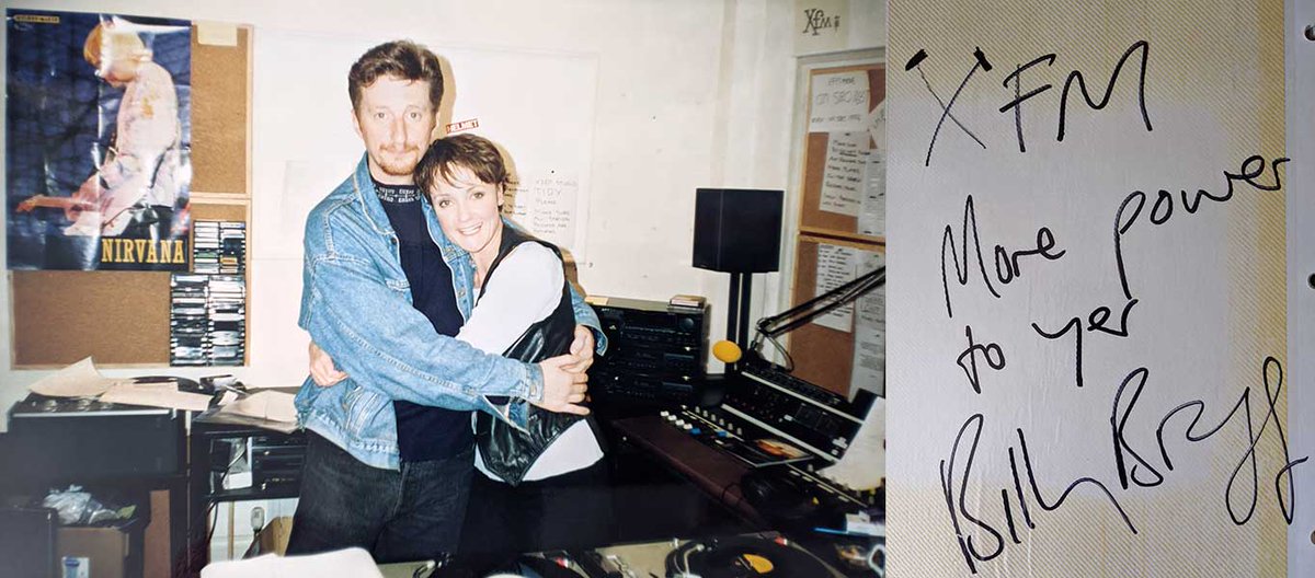 Billy Bragg with with DJ  @janicelongdj. Billy was another vocal supporter, and for a while we ran a discussion show where Billy and Gary Bushell would argue the toss over a wide range of subjects. 8/20