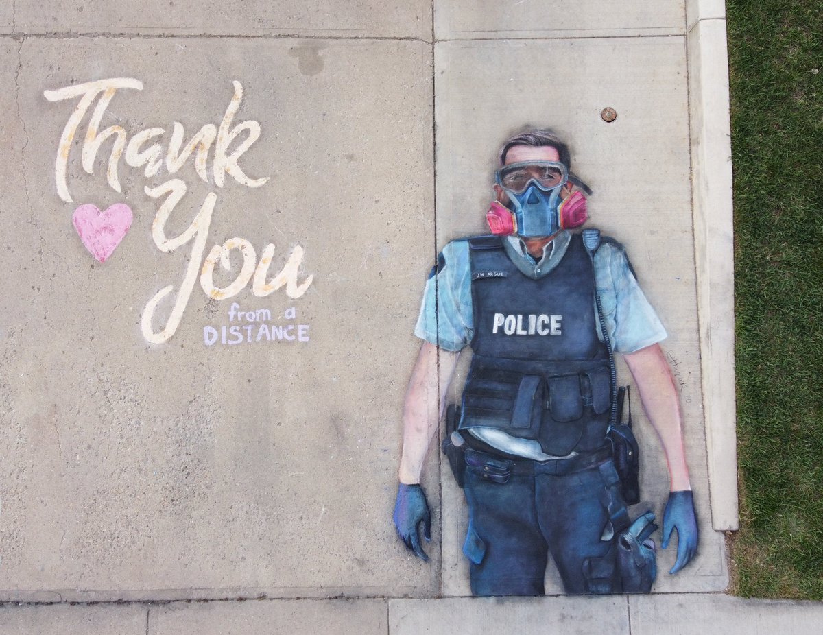 Kayla and her family have finished their amazing chalk art from Brooks, AB.  <a href="/VancityReynolds/">Ryan Reynolds</a> and <a href="/Pink/">P!nk</a>, what do think of the finished product? #ThankYouEssentialServices #AlbertaCares #StayConnected #WeAreInThisTogether <a href="/AHS_media/">Alberta Health Services</a> <a href="/schill_dawg/">jason schilling</a> <a href="/albertateachers/">Alberta Teachers' Association</a> <a href="/KaylaWildschut/">Kayla Wildschut</a>