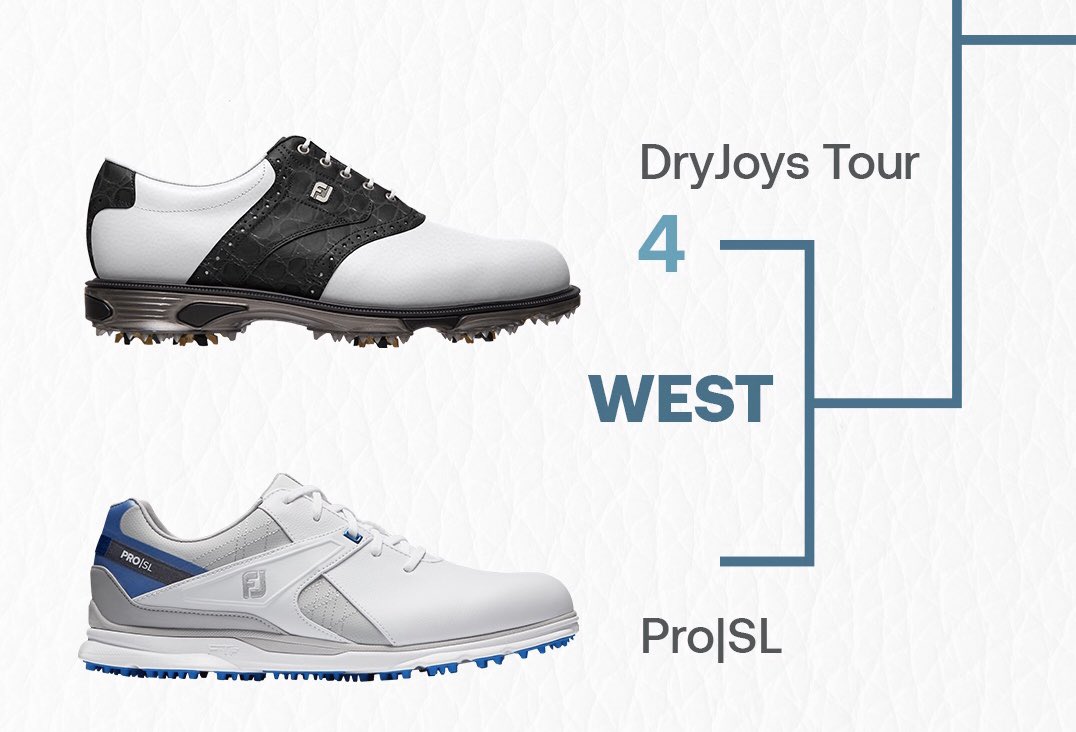 FootJoy's tweet photo. How about this throwdown between #DryJoys, one of the most iconic shoe franchises of all time against #ProSL, one of the hottest shoes in golf and on Tour for the last five years? 

Which are you taking? 

Vote: https://t.co/v4av1CVj4s

#FJMatchPlay ⛳️ 👟 https://t.co/dzPwbzjx2M