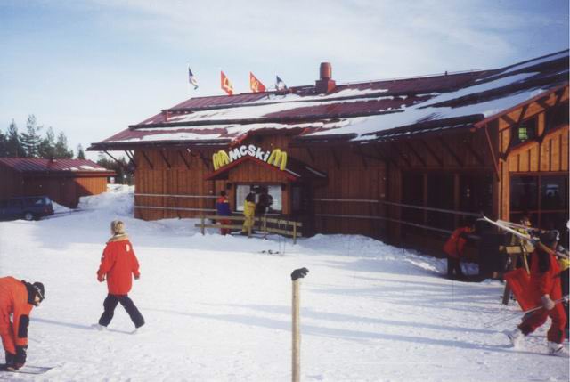 The McSki! A ski-through McDonald’s and lindvallen ski resort in Sweden.