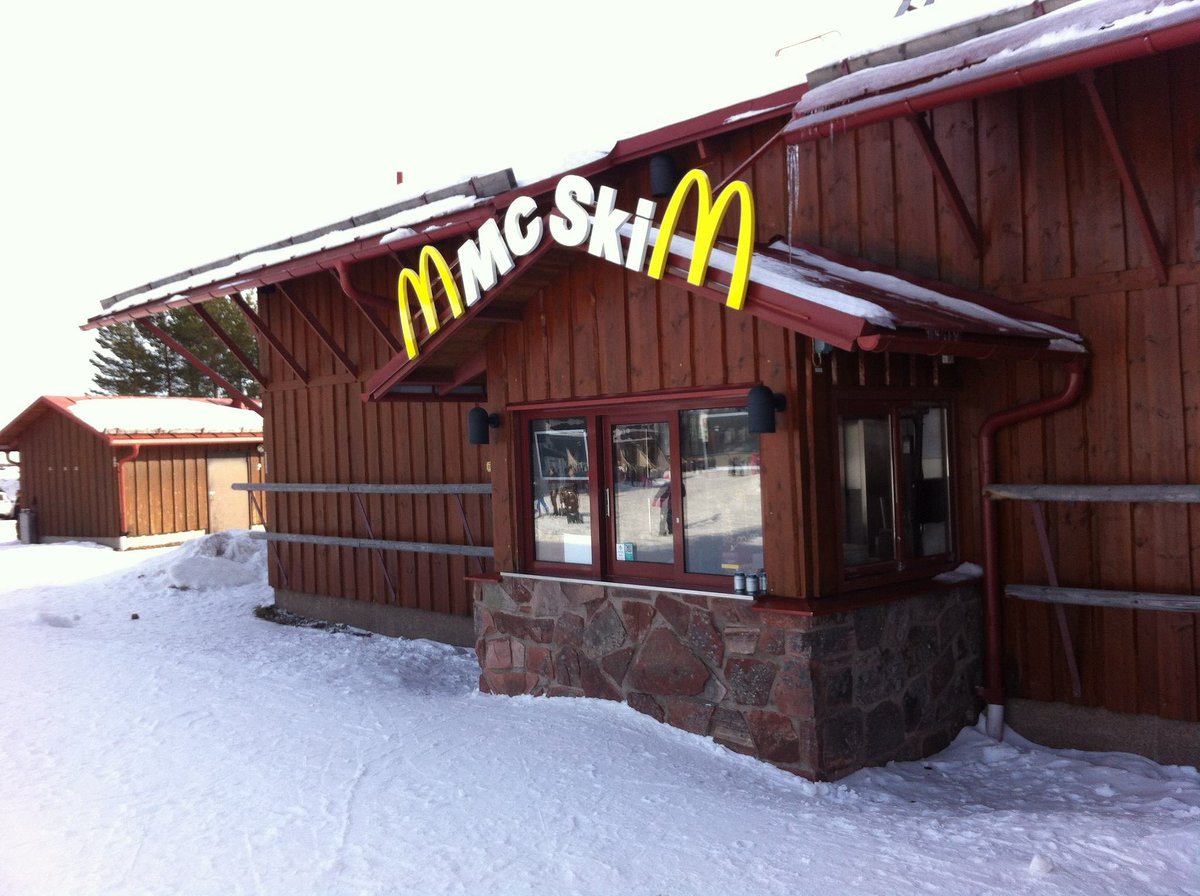 The McSki! A ski-through McDonald’s and lindvallen ski resort in Sweden.