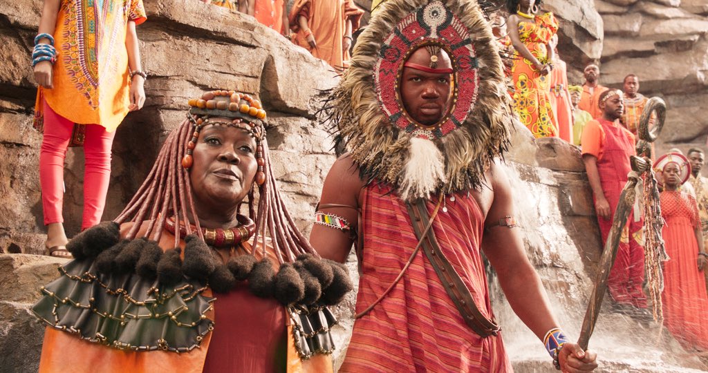 3. One of the elders of Wakanda wears the distinctive locks of ovaHimba women from Namibia. ovaHimba plait or twist their hair into thick locks, often leaving ends to puff. Film  Original 