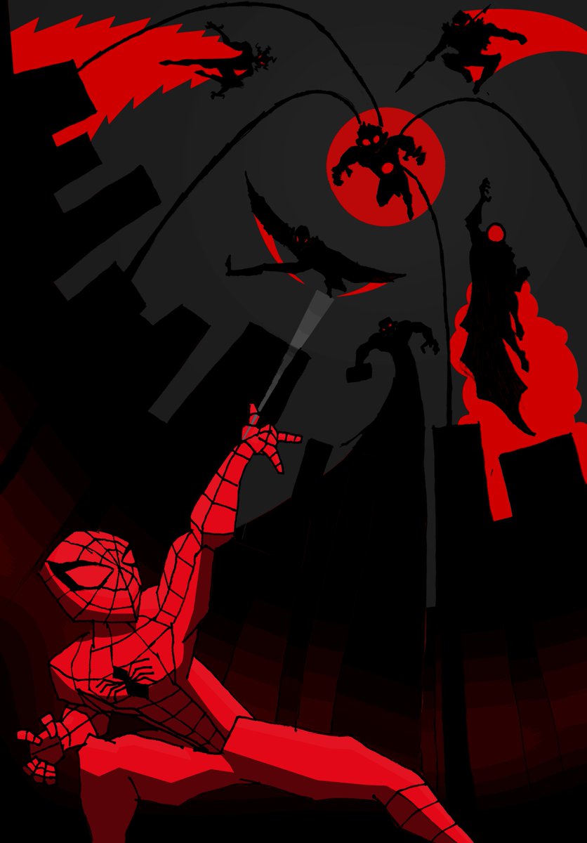 scrillrockart's tweet photo. Here's two variations I made of this one, one is more colour and the other is just   e d g e   because why not
#SpiderMan #SinisterSix #digitalart #ArtistOnTwitter #animation #samau https://t.co/UistTwIEw3