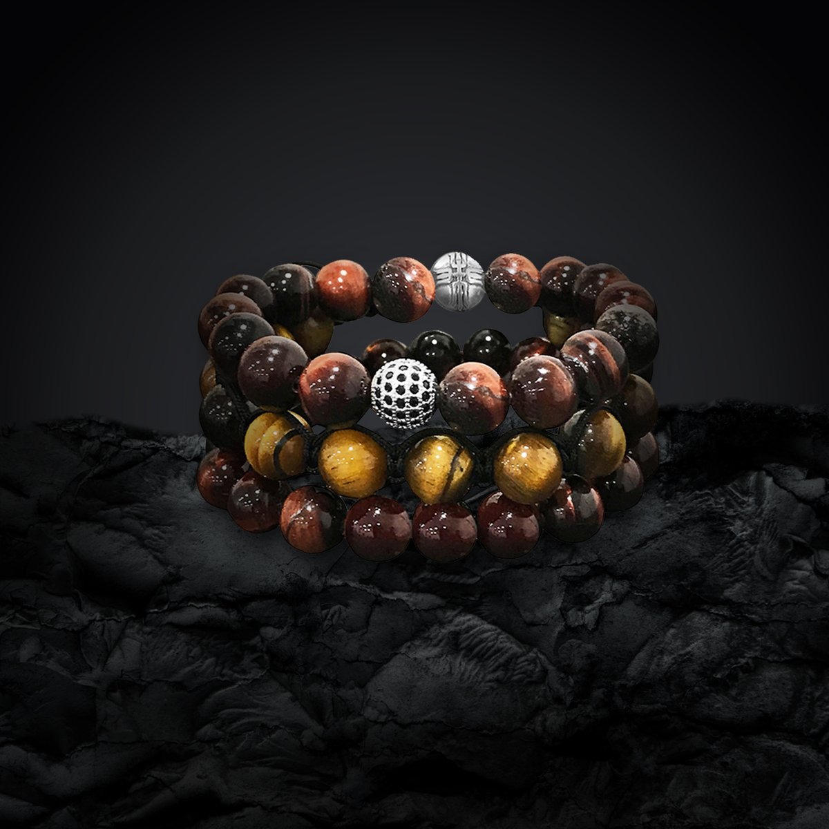 Forziani's tweet photo. Red and Yellow Tiger Eye combo bracelets 🔥 Snag our new 'Sydney' combo stack for men ⚜️ | Link in Bio | #joinforziani #mensbracelets https://t.co/xB35XSaejF