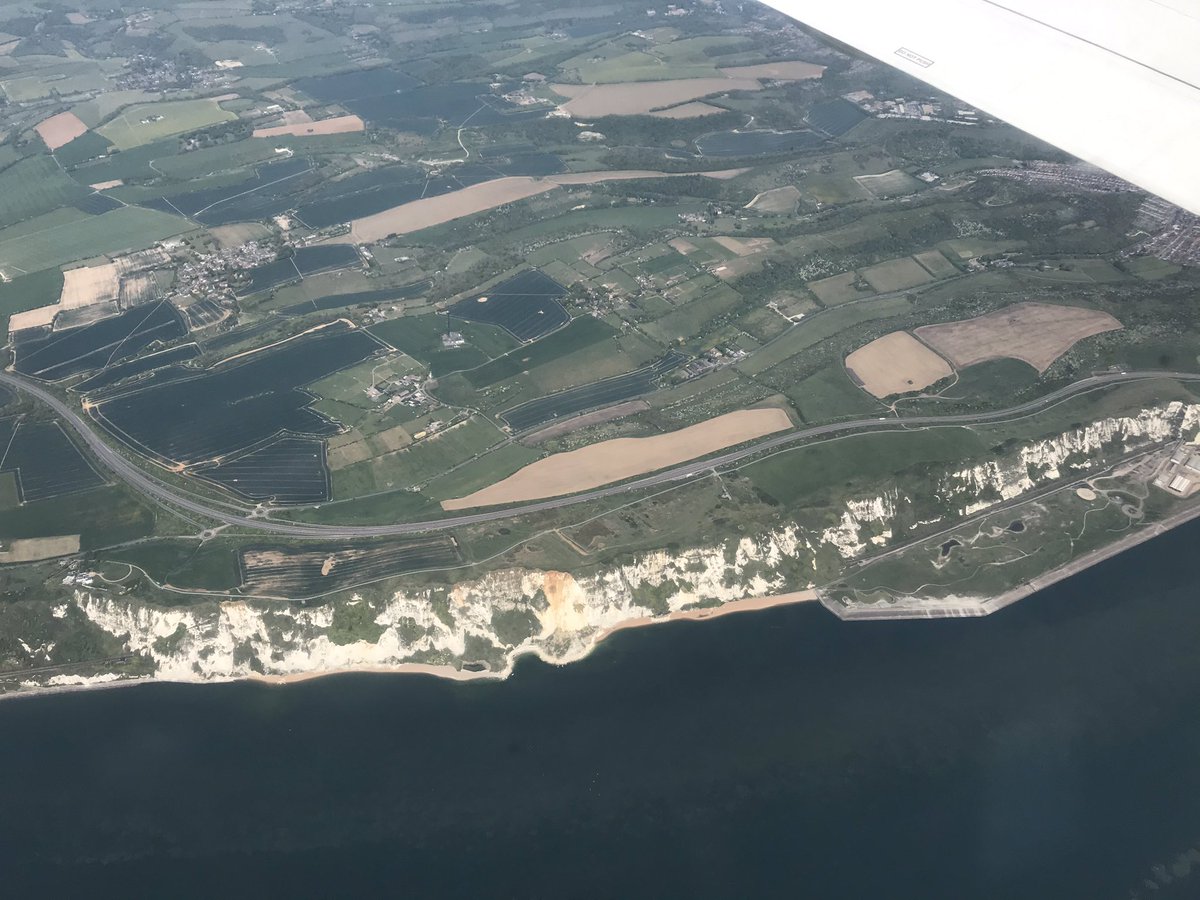 twittalegend's tweet image. They’ll be Bluebirds.... erm i mean King Air B200T shaped birds over the White Cliffs of Dover #WeAreOS. @Port_of_Dover