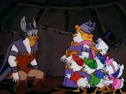 Ms. Beakley's wrestling persona "The Sheildmaiden" is a nod to an episode of the 1987 original Ducktales series "Maid of the Myth." In that episode Beakley takes part in an opera and is kidnapped by Vikings mistaking her for a real Valkyrie.