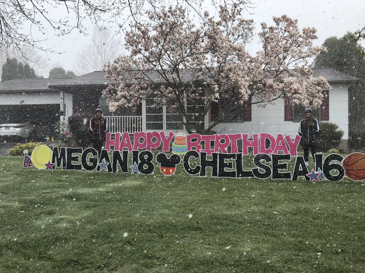 laura_pum's tweet photo. Happy snowy, quarantine 16th birthday, Chelsea!!! https://t.co/x5BPbmEulK