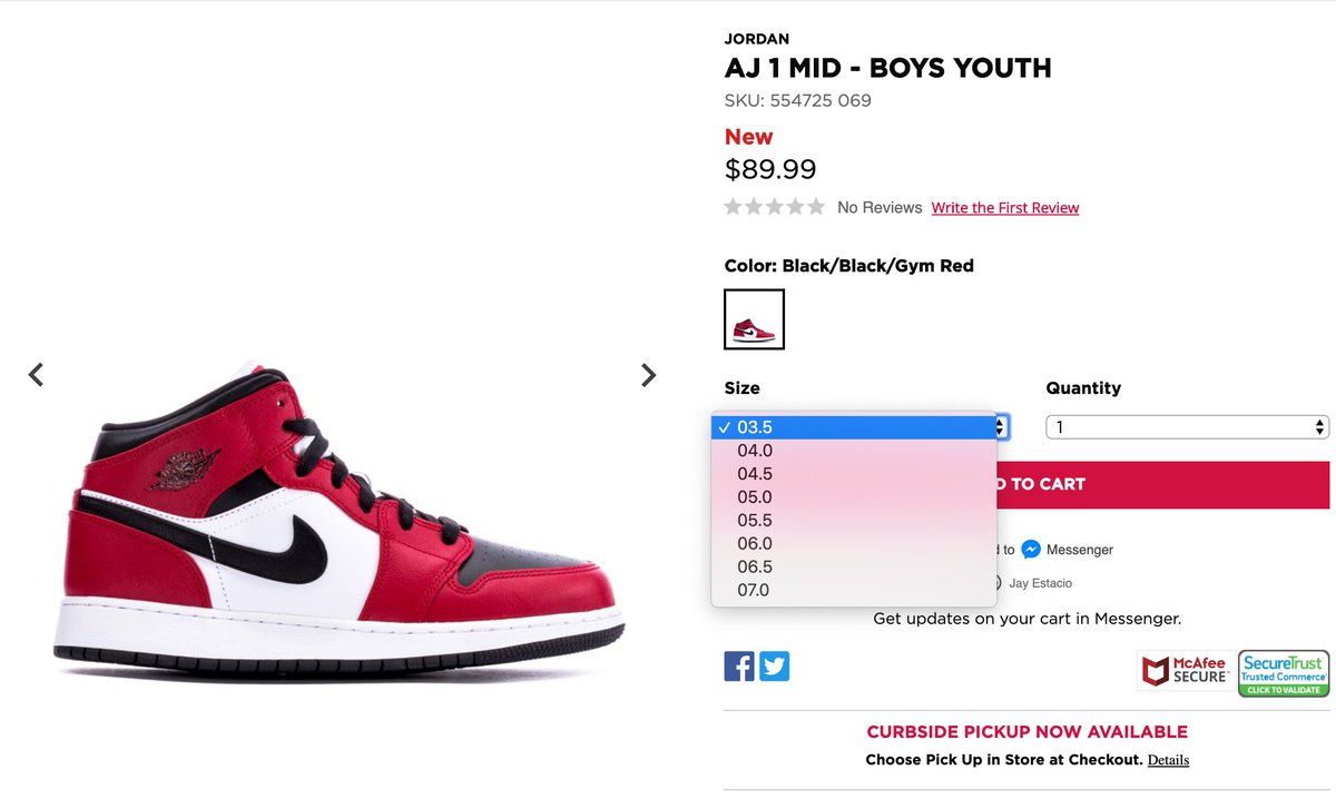 jordan 1 black toe youth