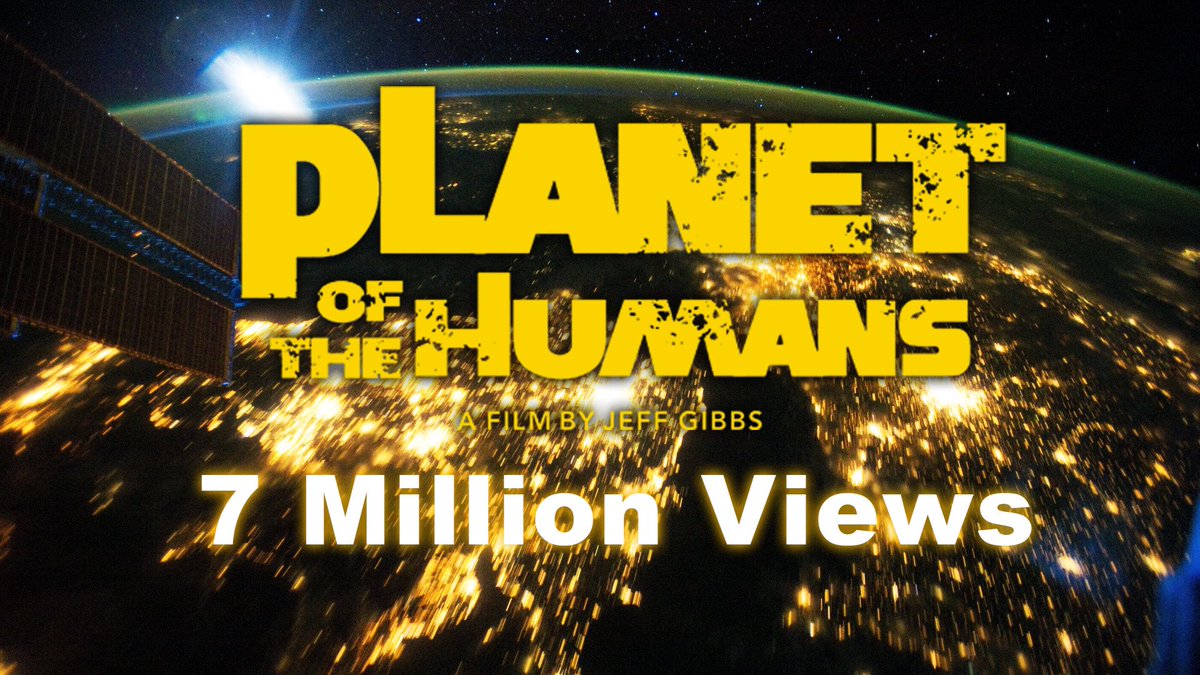 MMFlint's tweet photo. As noted: “The response of the general public to Planet of the Humans (judging by the comments on the Youtube page) has been overwhelmingly positive.” Yes it has. Our thanks to the millions of you brave enough to share the truth. Help us save our planet! https://t.co/XjUbnem8YG https://t.co/WAbB3Xridk