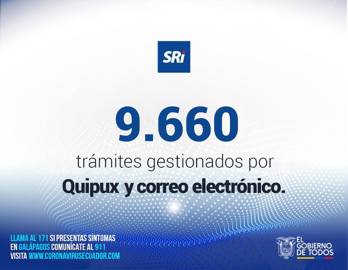 MarisolAndradeH's tweet photo. Durante la semana que termina gestionamos trámites tributarios y atendimos todas las consultas ingresadas a través de nuestros canales virtuales. Trabajamos sin descanso apegados a la normativa vigente y respetando los derechos de los contribuyentes. #SRIenLínea #JuntosEcuador 🇪🇨 https://t.co/hHwbRTXoG4