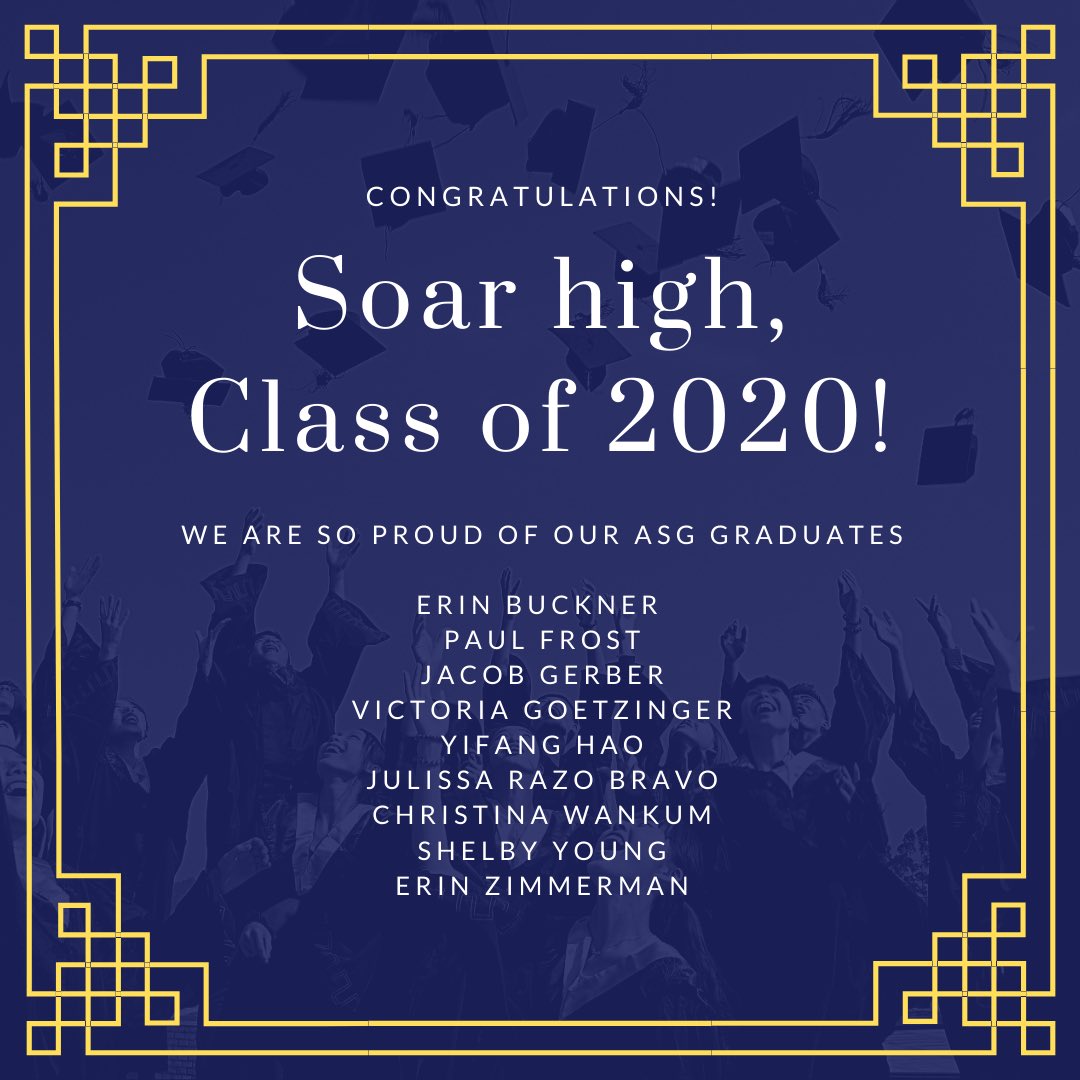 EmporiaStateASG's tweet photo. We are so PROUD of our 2020 ASG Graduates 🎓

#ESUclassof2020
#EmporiaStrong https://t.co/qlc2WYXV3h