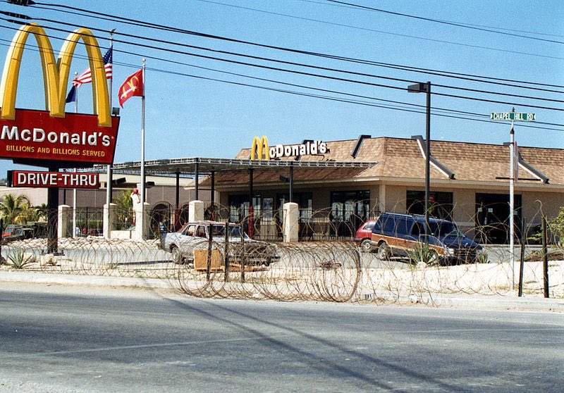 Guantanamo Bay, Cuba. -Only McDonald’s in Cuba. -Only accessible to US military members living on the base-Surrounded by barbed wire