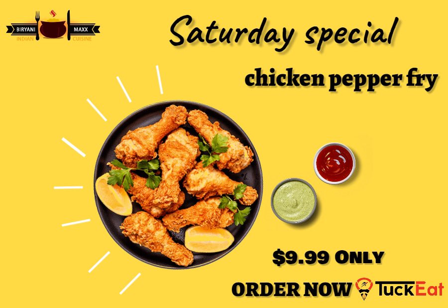 tuckeat's tweet photo. Whatβs your saturday scene
Shift to the other room start your next season Order Chicken Pepper Fry From #TuckEat & you are all set
Order now & get 10% OFF on your favorite restaurants
order now
https://t.co/dS3n64LstU https://t.co/ufNpUB4eh3