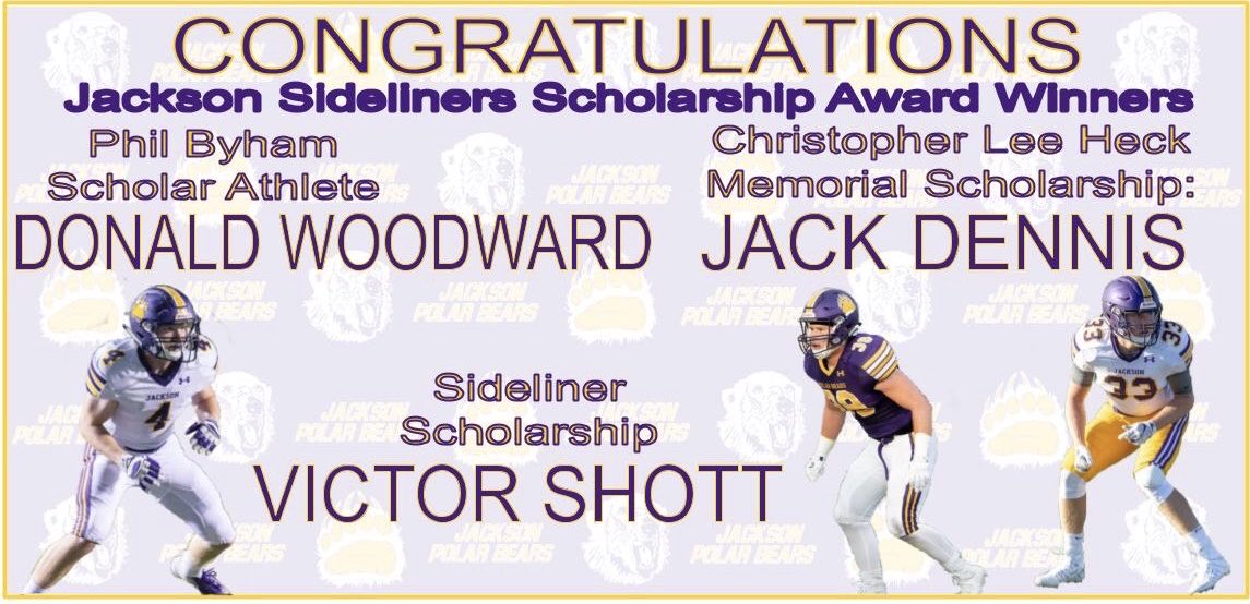 JHSPolarBearsFB's tweet photo. Congratulations on the scholarship award winners: @dwoody04 @jack_dennis33 @VictorShott 

#WeNotMe #GoBears🏈 https://t.co/2P29jt5kz8