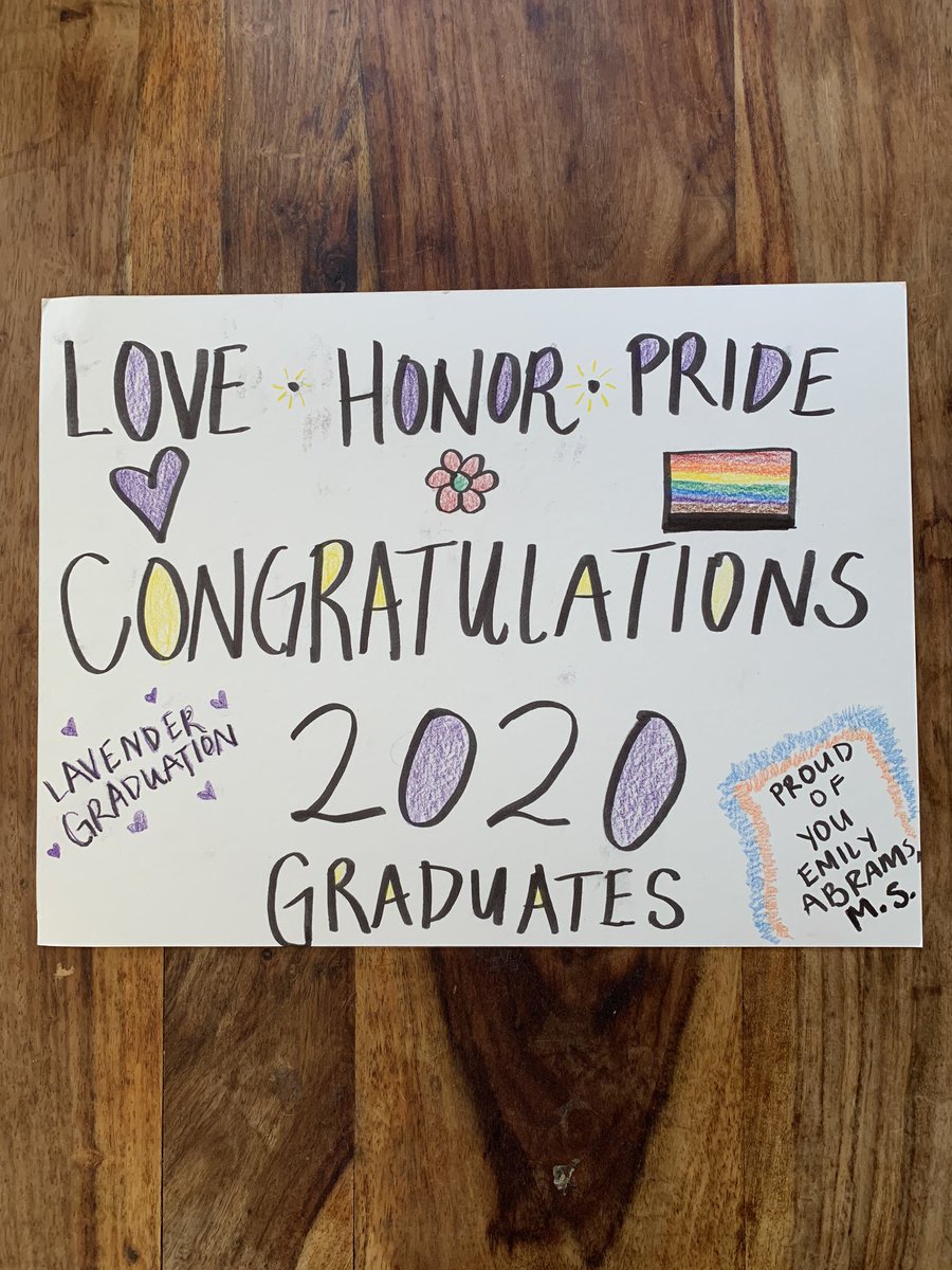 emilyfgeorge's tweet photo. Congratulations 2020 Lavender Graduates. So happy to have you as part of our @1809LGBTQ alumni family! And a special shoutout to @TheCleopahtra , M.S 💕 https://t.co/ICxARLP0po