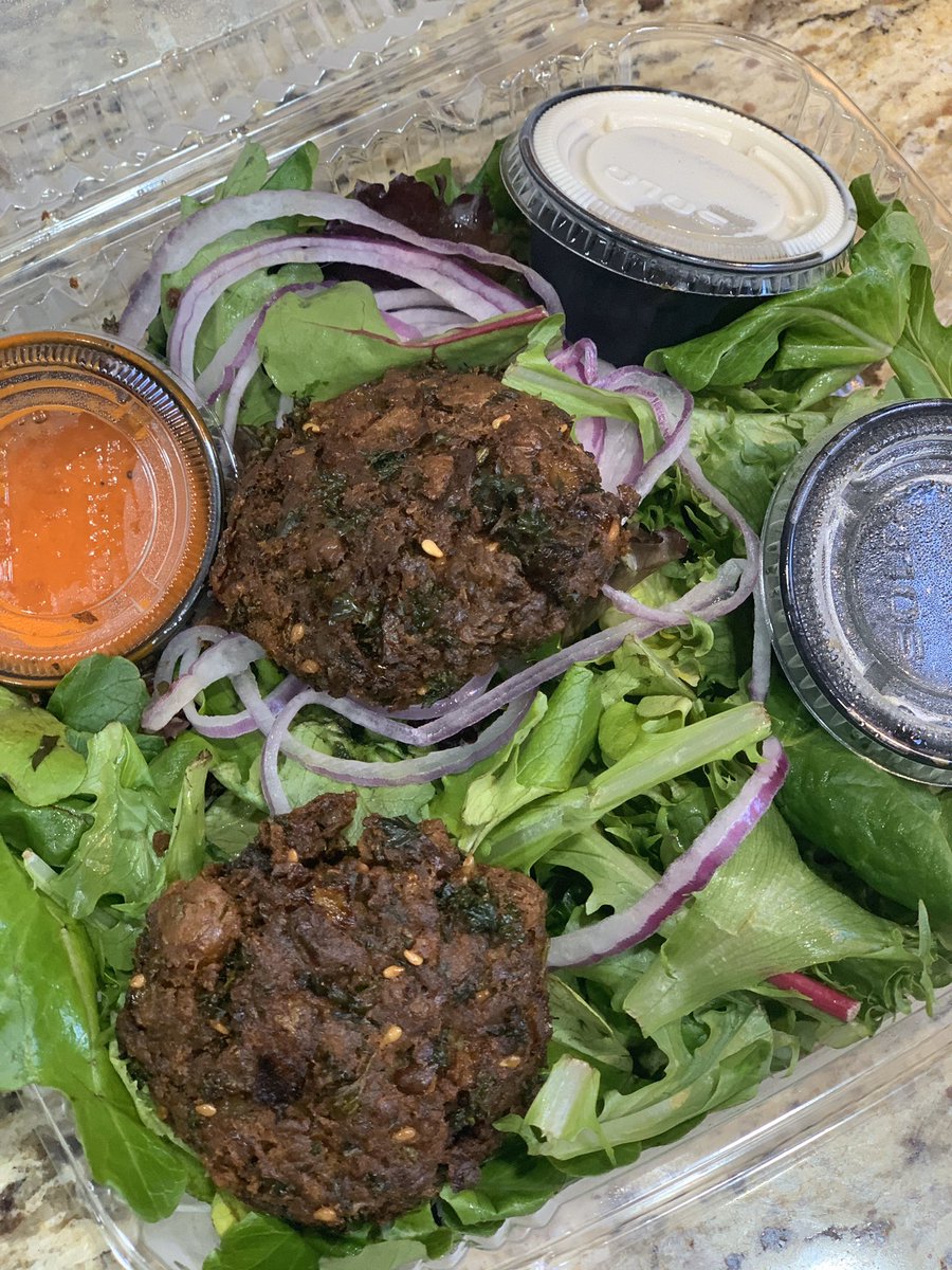 okcveggie's tweet photo. Today’s lunch is the Falafel Salad from @saturngrill! Best falafel in #OKC. Hands down. https://t.co/WNW4HU15ji