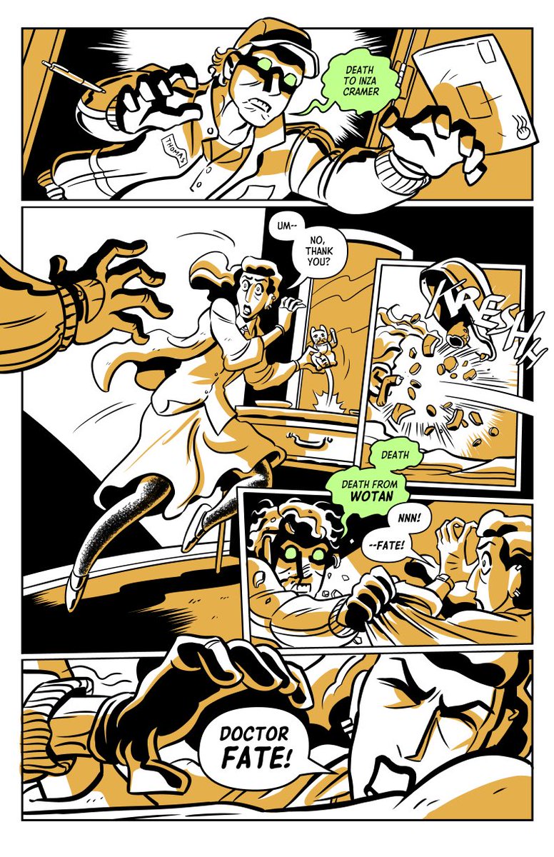 Been fortunate enough to pick up a bunch of new followers, so let's get properly acquainted: I'm Dan Schkade (rhymes with `body'), I'm 30, and I've been professionally writing/drawing comics for the past five years. Tune in for art posts, media recs, and photos of my fat cat ?