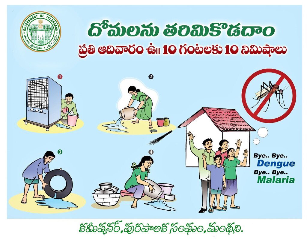 ManthaniMc's tweet photo. Programme launched by hon’ble minister @KTRTRS to prevent #dengue#chikungunya#malaria
Request all to empty stagnant water at your homes tomorrow. Send selfie to 7995070741
@Collector_PDPL @arvindkumar_ias @cdmatelangana @ Shailaja Putta https://t.co/cQ94y4oKQj