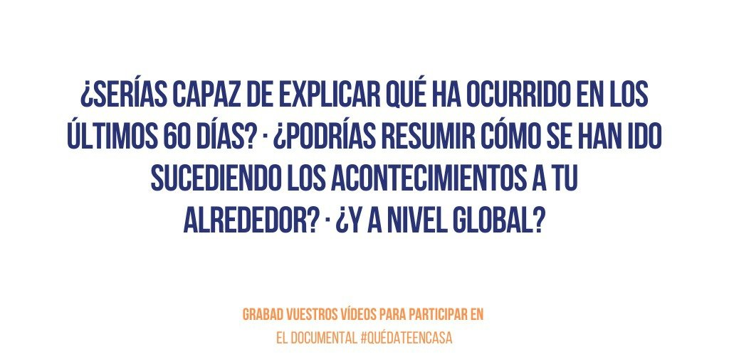 Documental #QuédateEnCasa (@docuquedate) on Twitter photo 
