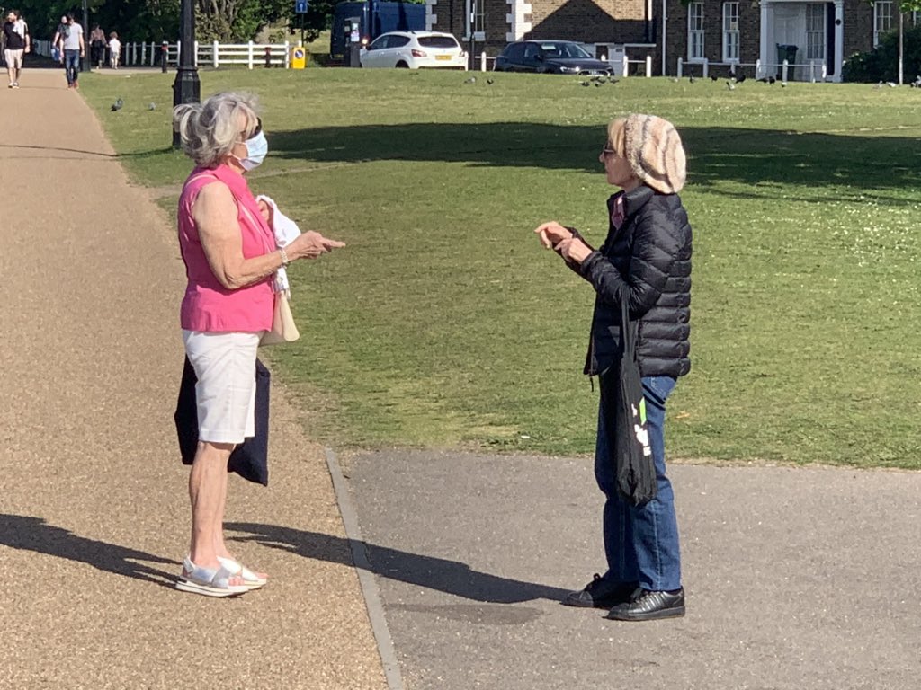 fernandomando's tweet image. There is a new menace in Blackheath- 2 women, one in a mask, telling cyclists not to cycle on the cycle path and people not to enjoy themselves