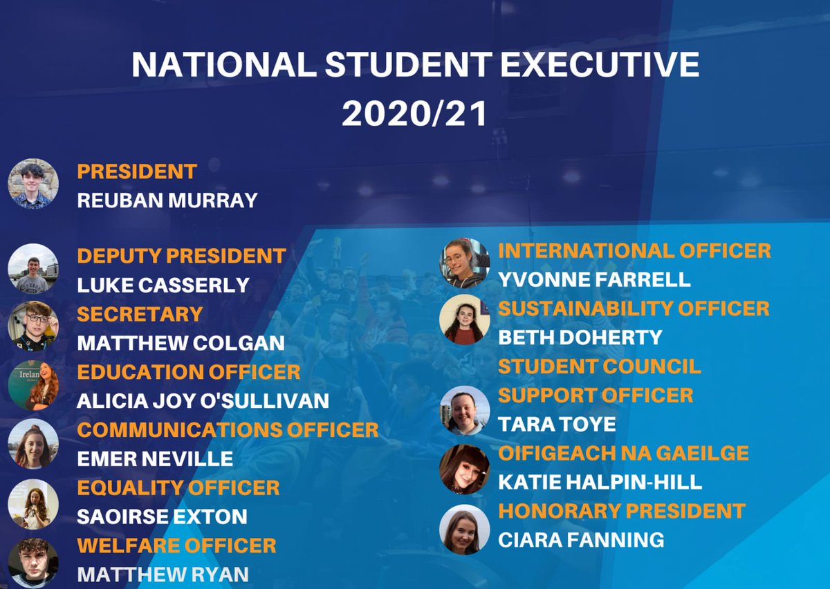 issu4u's tweet photo. Say hello to the ISSU National Student Executive 20/21

President: Reuban Murray - Mountrath Community School
Deputy President: Luke Casserly - St. Mel's College
Secretary: Matthew Colgan - Coláiste Éamonn Rís
Education Officer: Alicia Joy O'Sullivan -Skibbereen Community School https://t.co/6KAsgASYHL