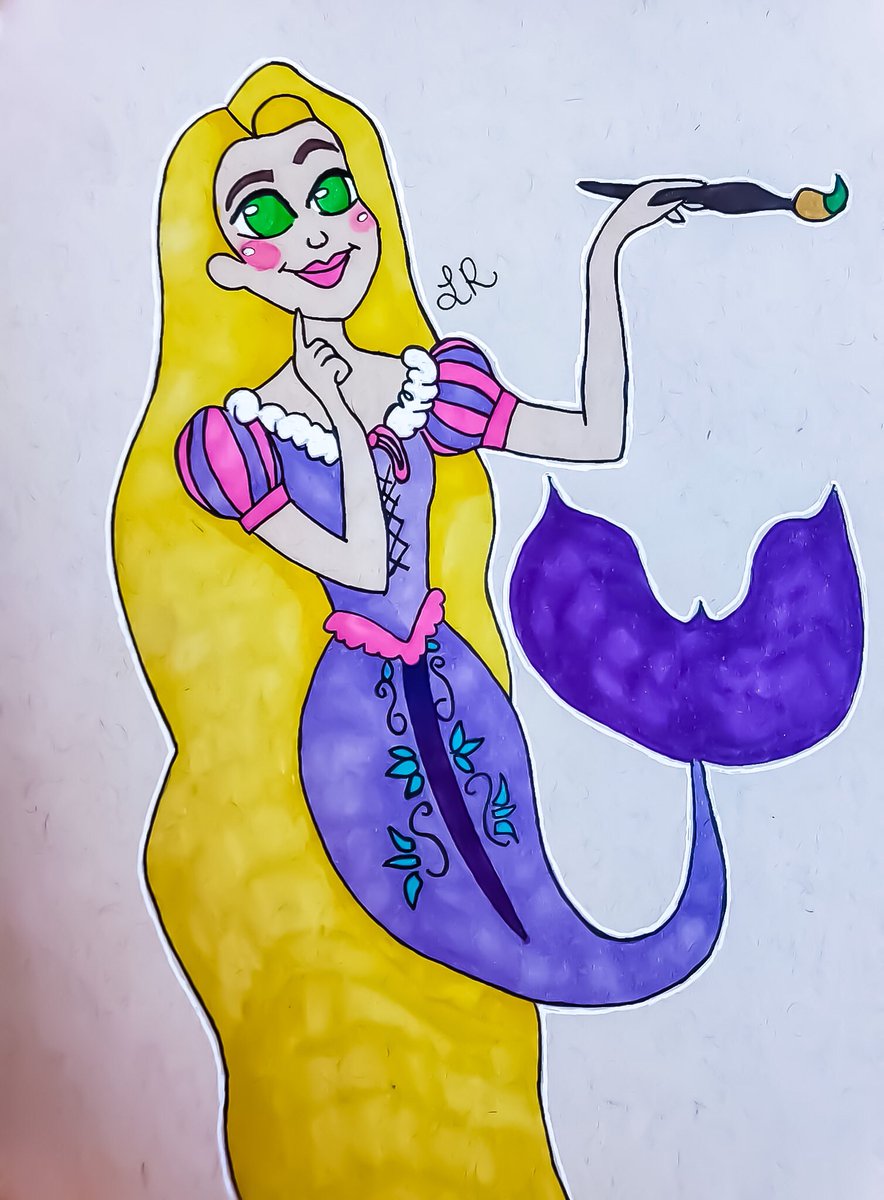 MermaidArtful's tweet photo. #MerMay Day 9- Rapunzel #mermaids #art #drawing #illustration https://t.co/7HH2efjTU3