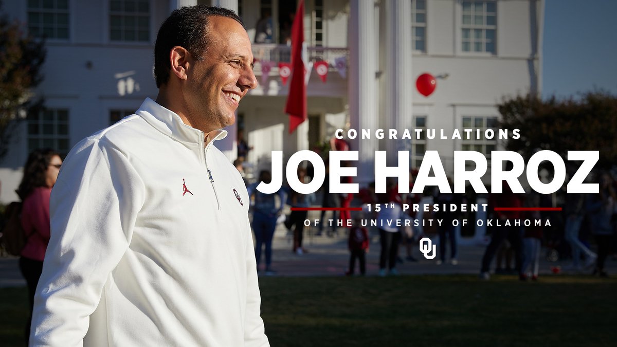 OU_Athletics's tweet photo. Congratulations, Joe!

Officially the 15th President of the University of Oklahoma!

#BoomerSooner https://t.co/F968WfXfuT