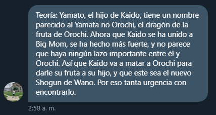 TheRoyalOP's tweet photo. Os dejo por aquí una idea que de @HomerJSarabia que me ha gustado mucho. ¿Y si Kaido planea matar a Orochi para que su hijo se coma su zoan mitológica y sea el nuevo shogun de Wano? https://t.co/bL9kxd6BS7