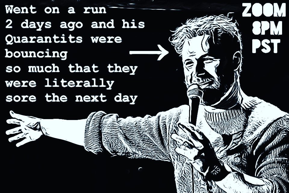 If you are looking for some good ol’ fashioned virtual zoom comedy then I have the show for you. 8pm tonight. DM for link. #quarantits #zoom #standup