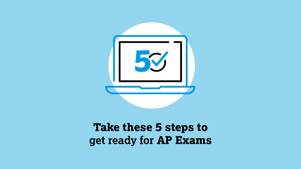 CollegeBoard's tweet photo. AP students: Take these 5️⃣ steps ahead of your AP Exams. https://t.co/GQ4aDBs5nj https://t.co/pnOzg7gw6q