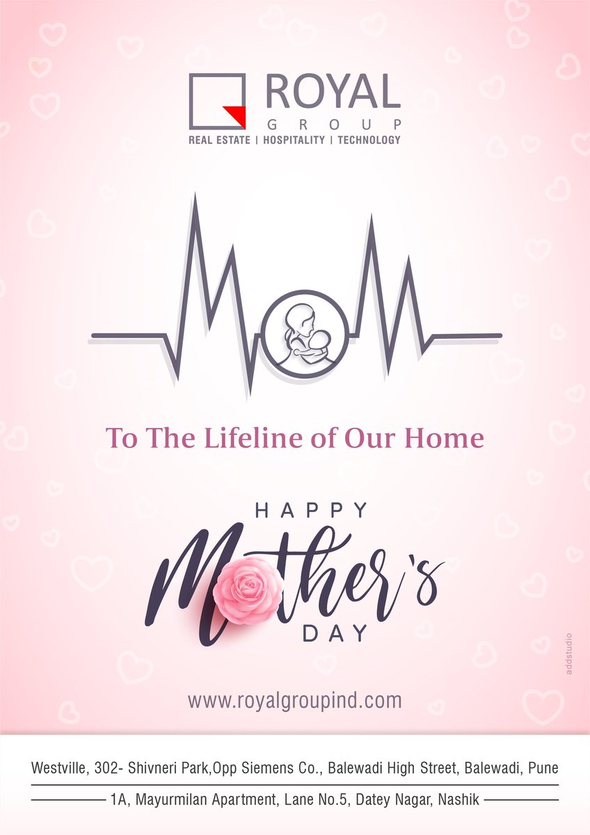 Royalgroupind's tweet photo. Thank you!
For Always Being There,
As The Lifeline Of Our Home!
#HappyMothersDay!
.

.

.

#mothersdayspecial #motherhood #momlife #mom #ma #themostdedicatedmom #happinessiswithmom #mothersday2020 #investinfuturehomes #InvestInFuture #investinnashik #investinpune #bestinpune https://t.co/JWCV0JqWkD