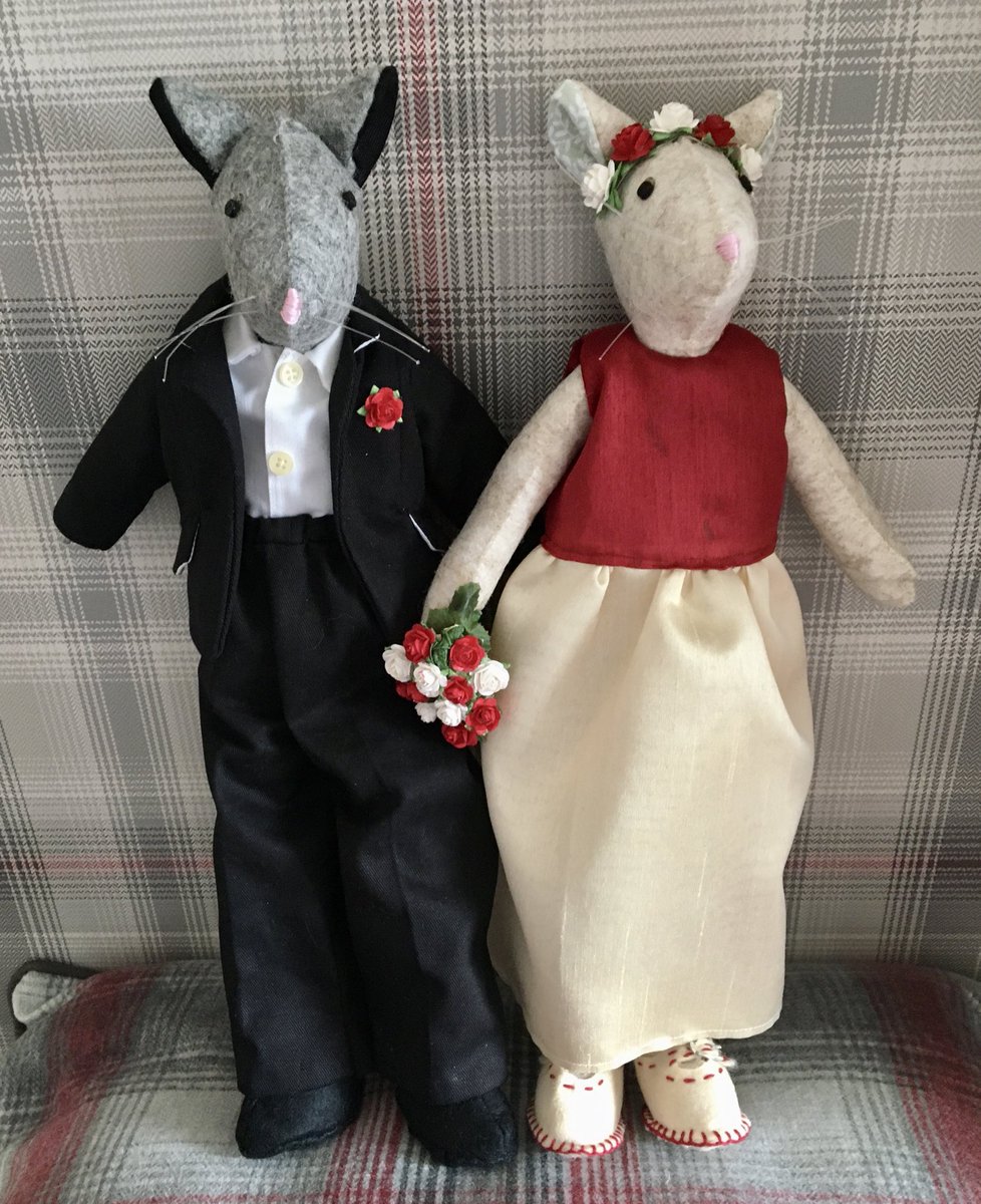 Today was our 25th Wedding Anniversary &amp; we were sent these as a gift from my family. Mice are my husbands’ favourite pet &amp; the outfits match our wedding ones #family #anniversary #craft #sewing #handmade ⁦<a href="/coolcrafting/">Sarah Peel</a>⁩