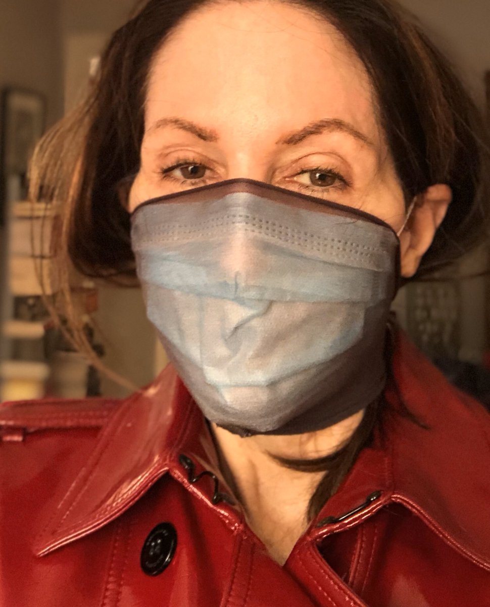 Mary Karr, Poet/Memoirist/Professor on Twitter: "hey all mask haters--this is paper mask + the top 8 inches of queen sized pantyhose over. It closes paper mask 96+% of