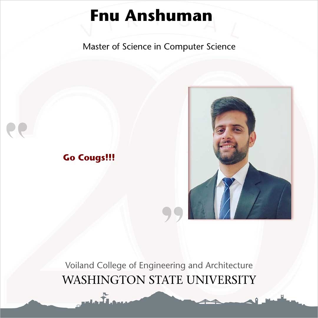 ansh2k18's tweet image. What we learn with pleasure we never forget.
Proud WSU PostGrad, Class of 2020.
 #GoCougs   #CougsGrad #mastersincomputerscience