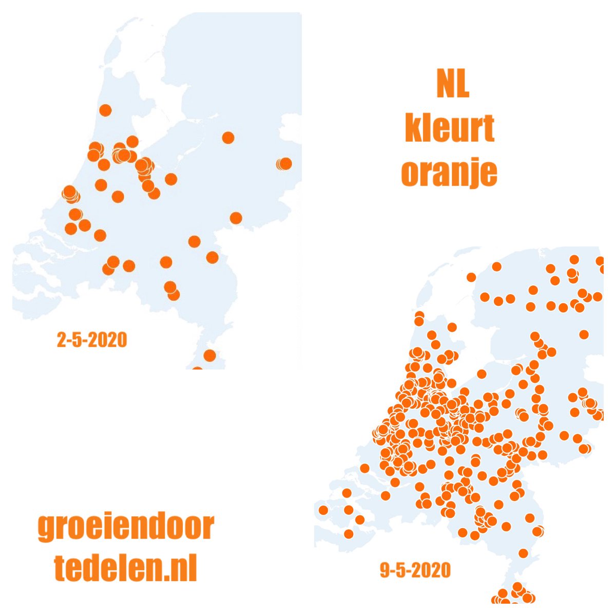 NL kleurt oranje. Deel je mee? 

 #groeiendoortedelen 
groeiendoortedelen.nl