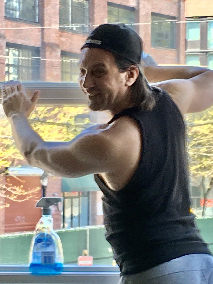 JimRotolo's tweet photo. Spring cleaning on May 9th and it’s 45 degrees. #springcleaning #cleaning #dirtywindow #stayhome #whenshappyhour #ineedahaircut #sweatpants https://t.co/hEx5ML7scd
