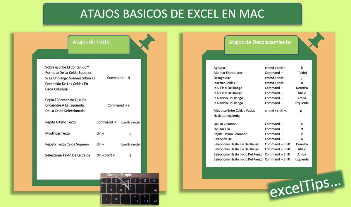 ExcelTips6's tweet image. Atajos para escribir y desplazarse más rápido en excel mac 