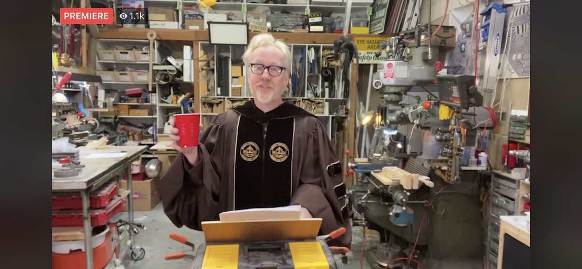 Adam Savage <a href="/donttrythis/">Adam Savage</a> just gave the most warm and poignant virtual commencement address to our class of 2020 <a href="/RowanUniversity/">Rowan University</a> graduates. You can watch it here: youtu.be/975q5gL9Vfc

Congratulations graduates!!! You’re just what the future needed.