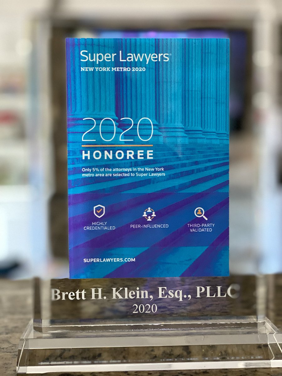 BrettHKleinEsq's tweet photo. Klein Civil Rights founder and chairman Brett Klein is honored to be a SuperLawyers 2020 Honoree in the field of civil rights law.  The fight goes on!

“Injustice anywhere is a threat to justice everywhere.”  MLK Jr. https://t.co/9iLipBctvd