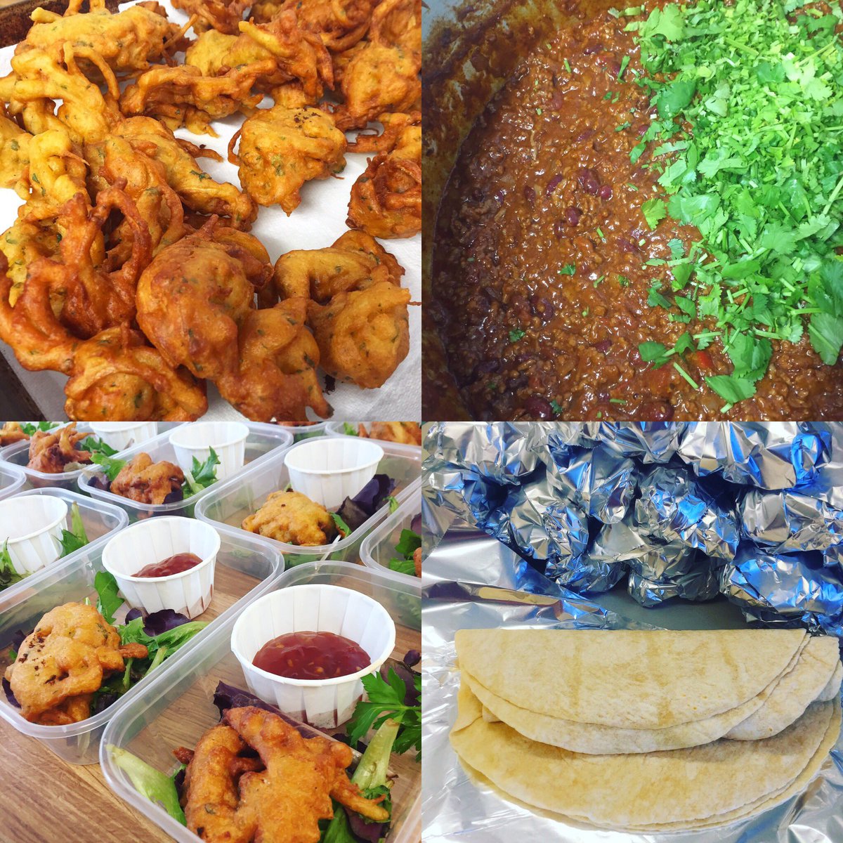 RachAlsKitchen's tweet photo. Tonight’s #Mexican #mexicanthemed #delivery #takeaway #fakeaway .. #cornandonionfritter #chilli #chillinachos #chicken #chickenfajitas #fajitas #tortilla ... #catering #adapting #covidadaption #caterers #food ... https://t.co/su0OAse6L0