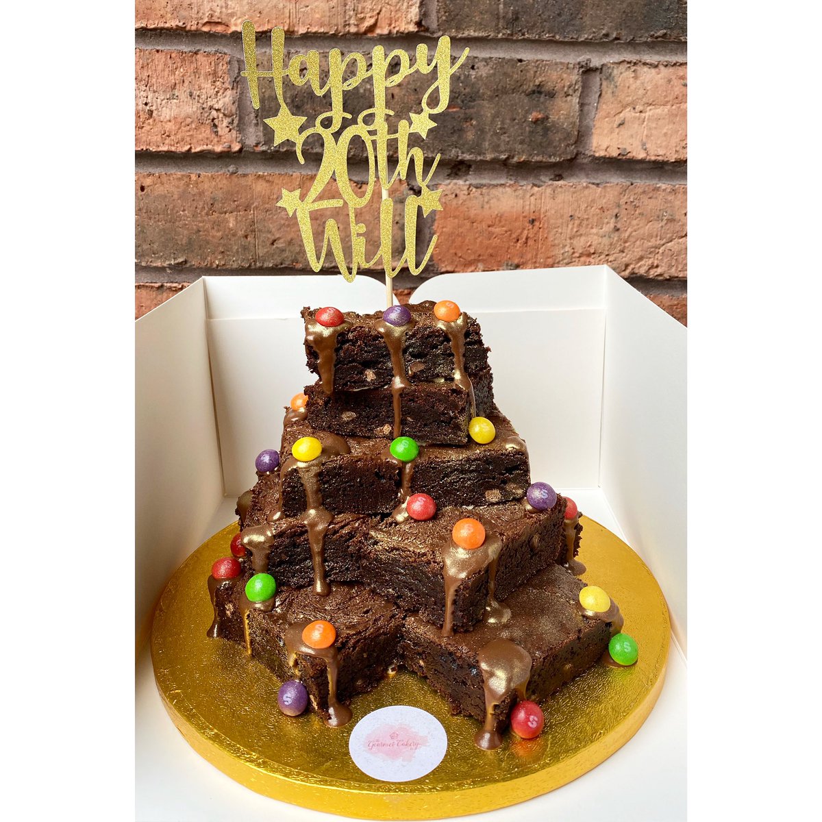 brownie birthday cake stack