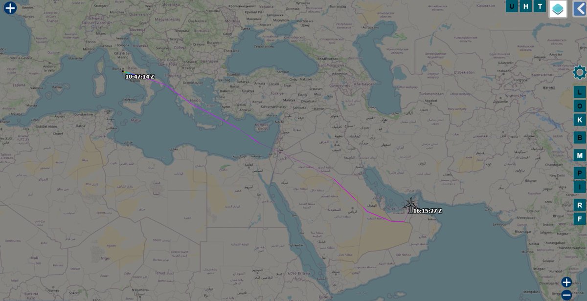 Andy007_SR_A's tweet photo. Italian Air Force 🇮🇹
MM62227 / #33FE7D / #IAM1420
Boeing KC-767A

Departed Al Minhad AB > RTB Pratica di Mare AB, airframe arrived into Al Minhad yesterday... https://t.co/7awkdP7alu