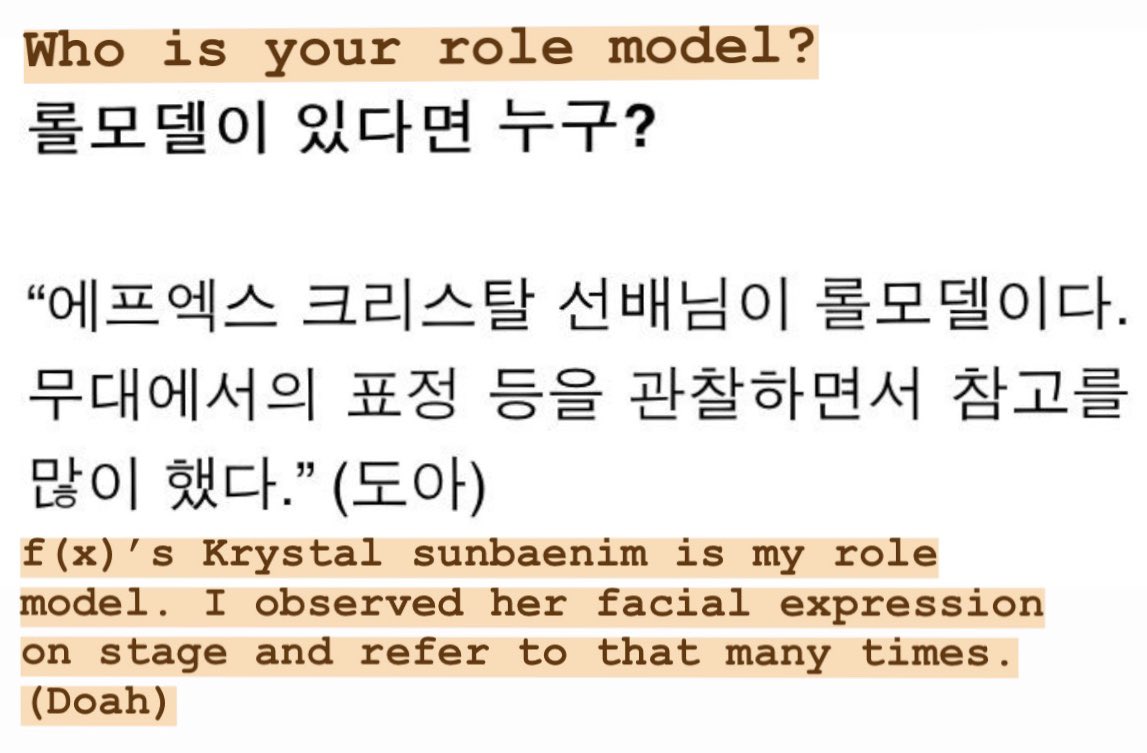 59. Fanatics’s Doah (ex-Flavor)“f(x)’s Krystal is my role model. I observed her facial expression on stage and refer to that many times.”