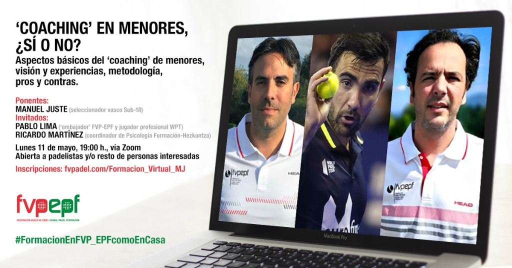 Inscríbete en la 2ª #sesionformativa #virtual #FormacionEnFVP_EPFcomoEnCasa (L11 May., 19:00 h., vía Zoom) y pregunta a Manu Juste <a href="/pablojoselima/">Pablo Lima</a> y Ricardo Martínez sobre #prosycontras #coaching #menores Modera <a href="/Jon_G_Arino/">Jon García-Ariño</a> #abierta a todo/a #deportista ow.ly/jrQn30qEEB1