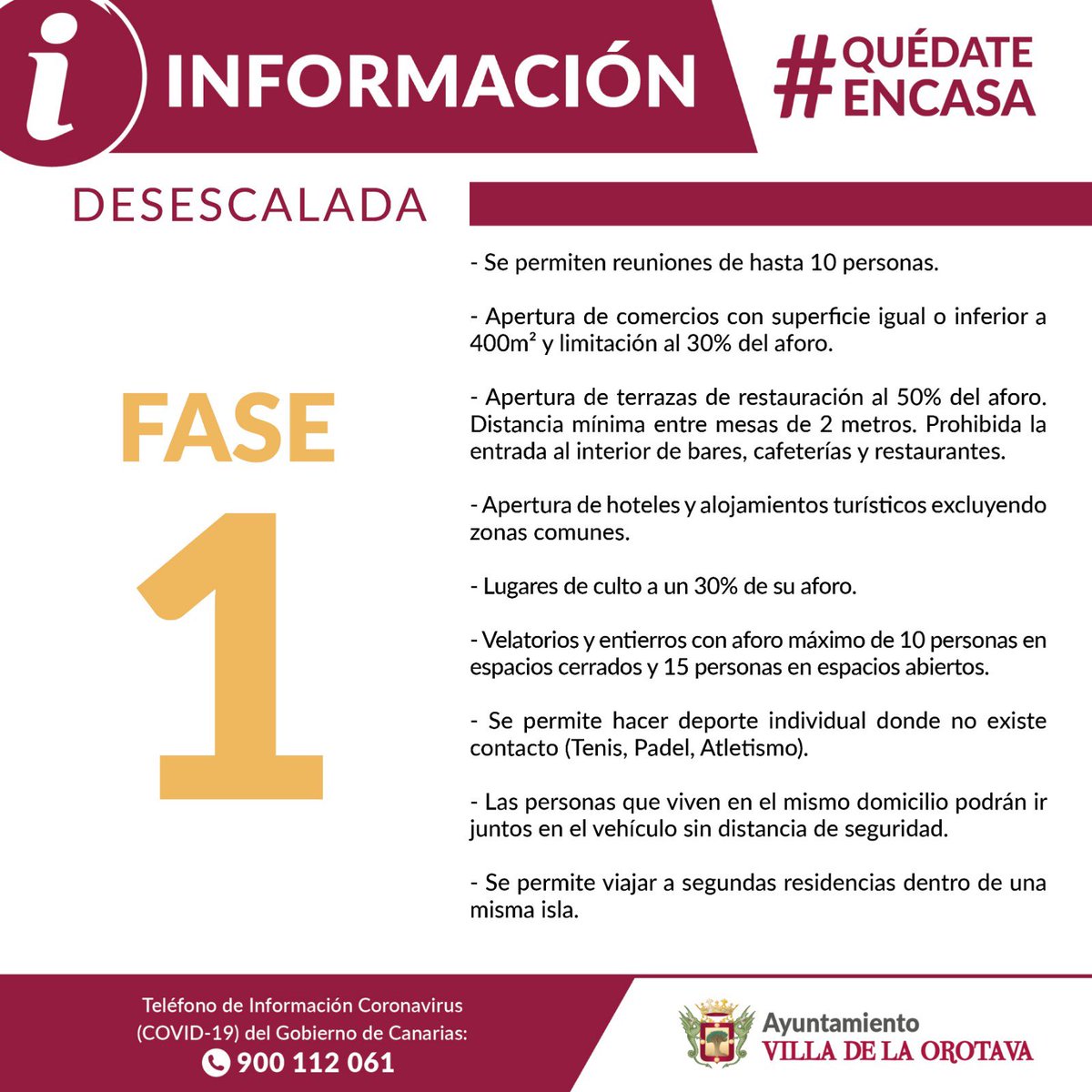 EvaFarinaL's tweet photo. Principales detalles de la fase 1 en el proceso de #desescalada https://t.co/v8xKjbdUBg