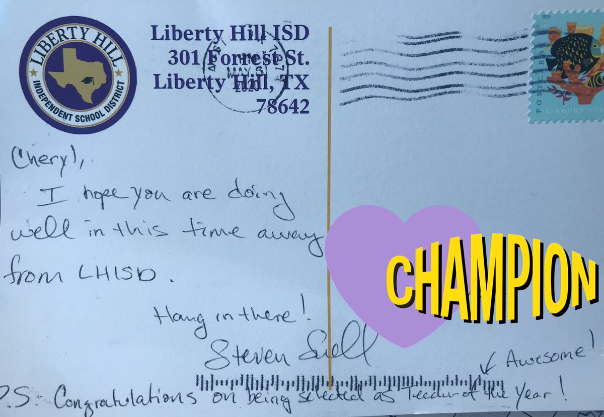 BBES_GT's tweet photo. It’s the little things that make a huge difference in my life! Although making out 300+ postcards was not a small undertaking for @S_Snell @lhisdcomms https://t.co/5PjpqQiuqf