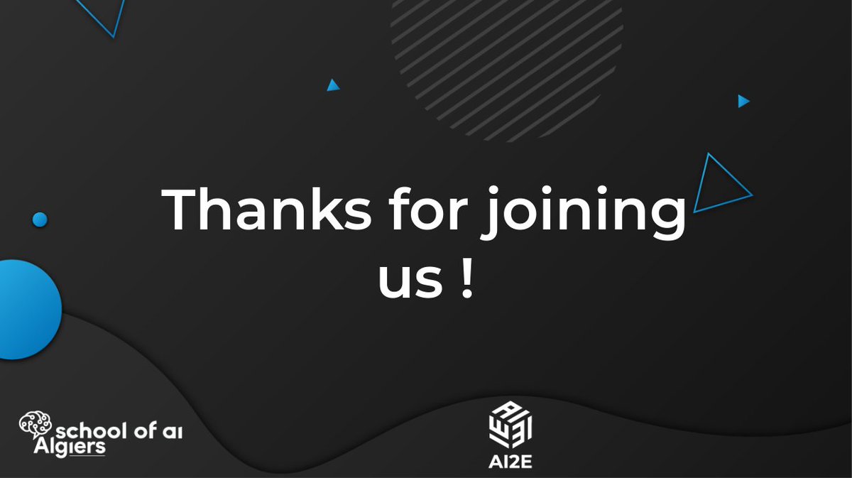 SoAIAlgiers's tweet photo. After 5 weeks of a heavy schedule, we came to the end of our "AI2E series of workshops"!
We would like to thank every AI wizard🙏🏽who attended those sessions. We hope that it was beneficial for you and you've improved your skills in the AI field.💯
#AI2E #ThankYou
@SchoolOfAIOffic https://t.co/sc3JzBXNtT